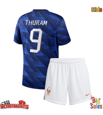 France Marcus Thuram #9 Replica Home Stadium Kit for Kids World Cup 2026 Short Sleeve (+ pants)